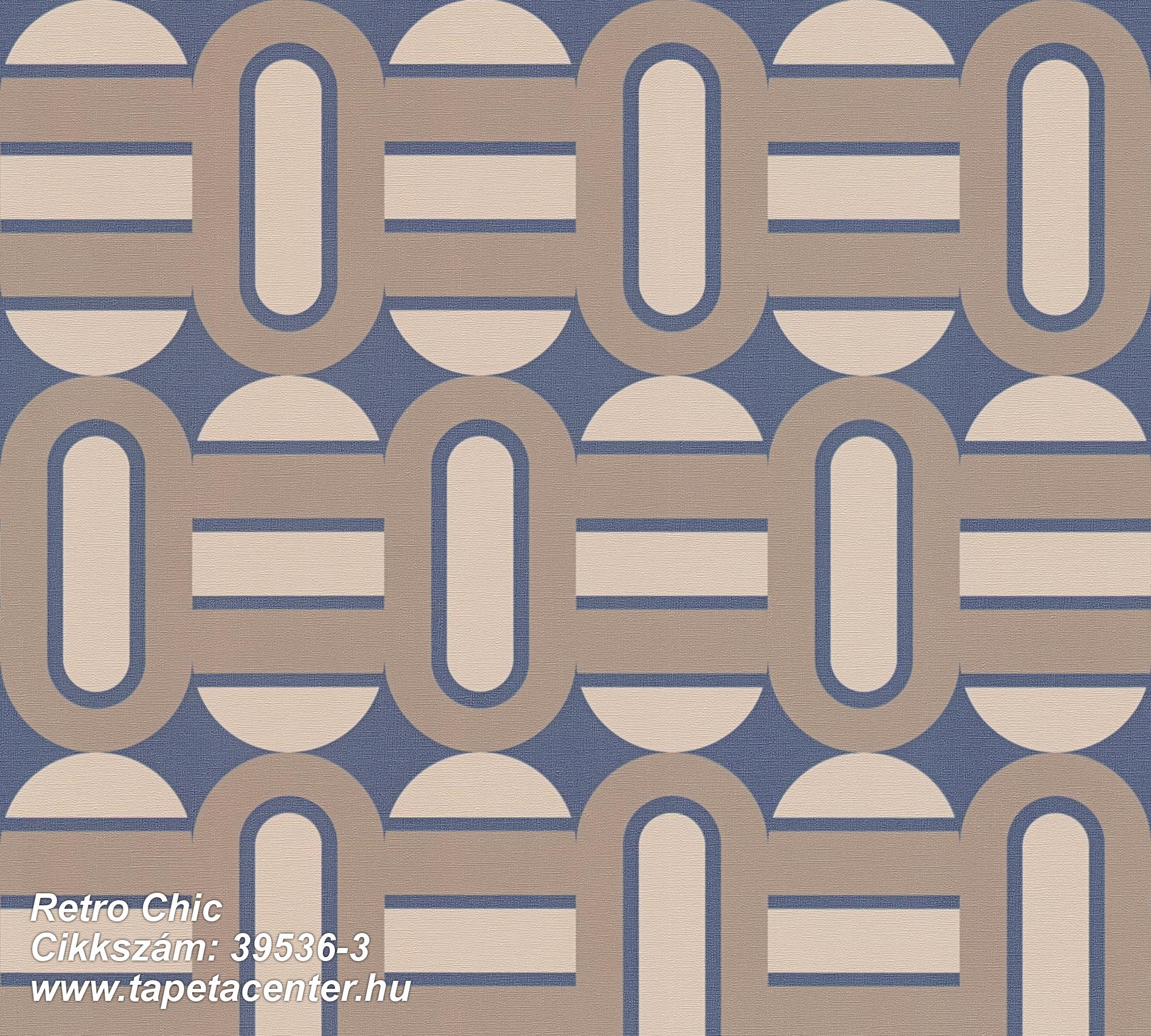 Retro,textil hatású,barna,bézs-drapp,kék,súrolható,vlies tapéta 